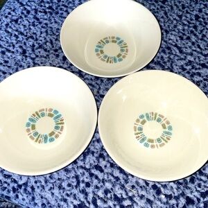 Vintage Canonsburg Temporama MCM dessert bowls set of 3